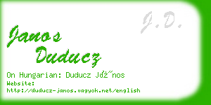 janos duducz business card